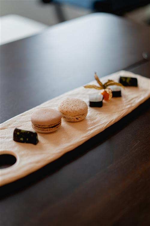 A tray with macaroons from Halifax, Canada.