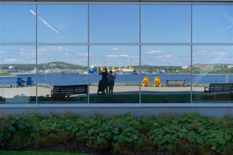 A building in Halifax with a view of the water.