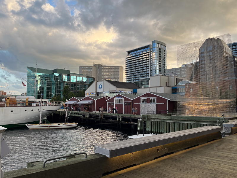 A boat docked in Halifax, Canada.