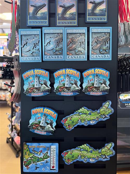 A display of magnets in a store in Halifax, Canada.