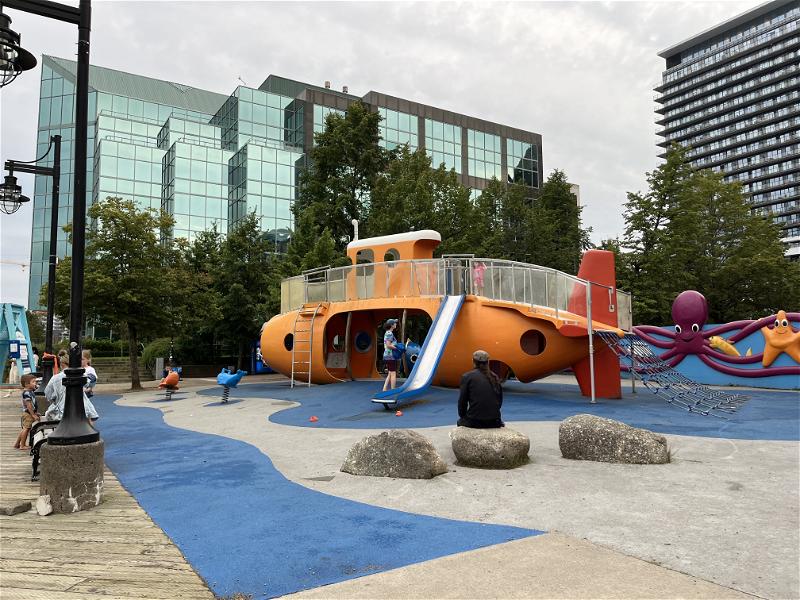 A children's playground in Halifax featuring a submarine.