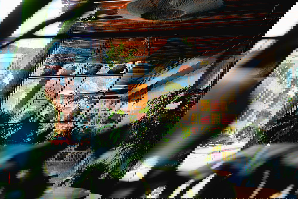 Azahar store front and the inside of the store