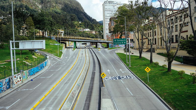 A road in a mountainous area.