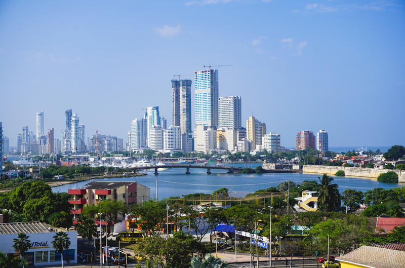 Downtown Cartega Colombia skyline