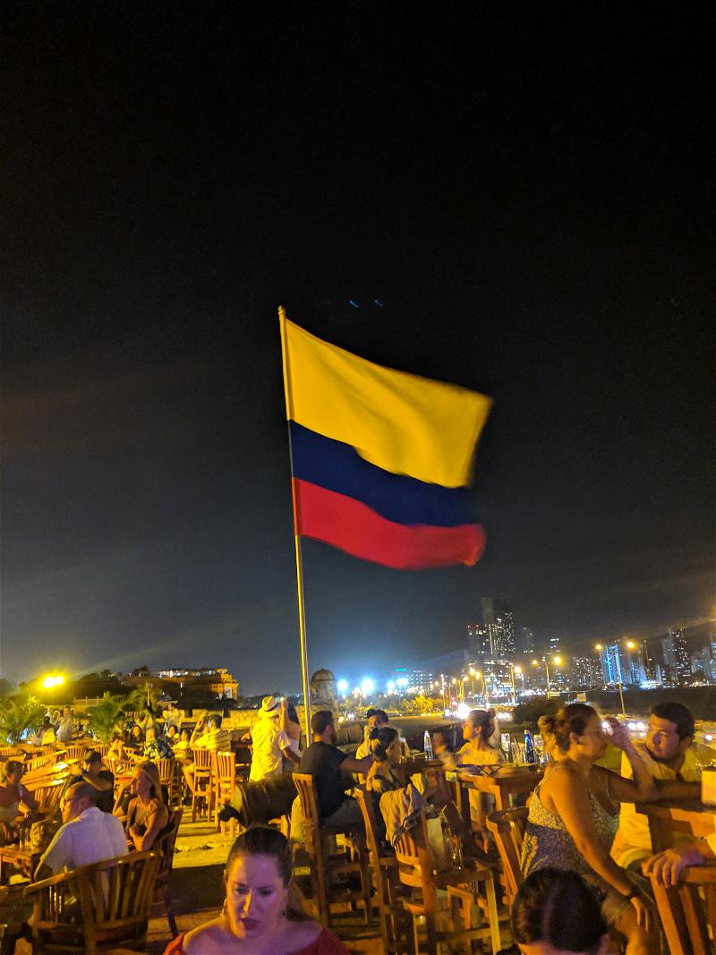 A large colombian flag.