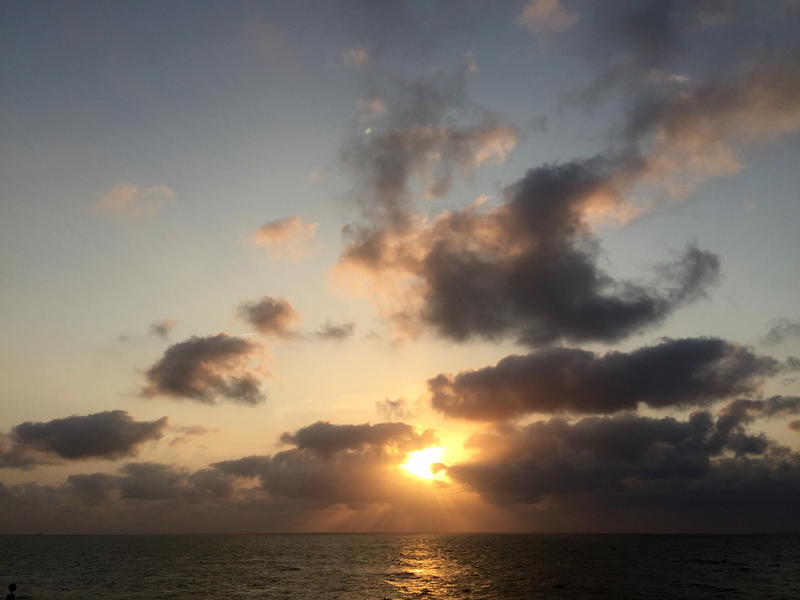 Beach sunset over the ocean