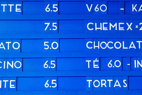 A blue board with a number of different languages on it.