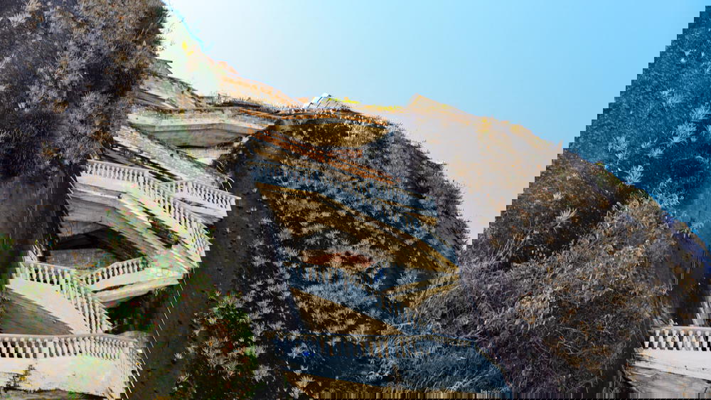 A staircase on the side of a mountain.