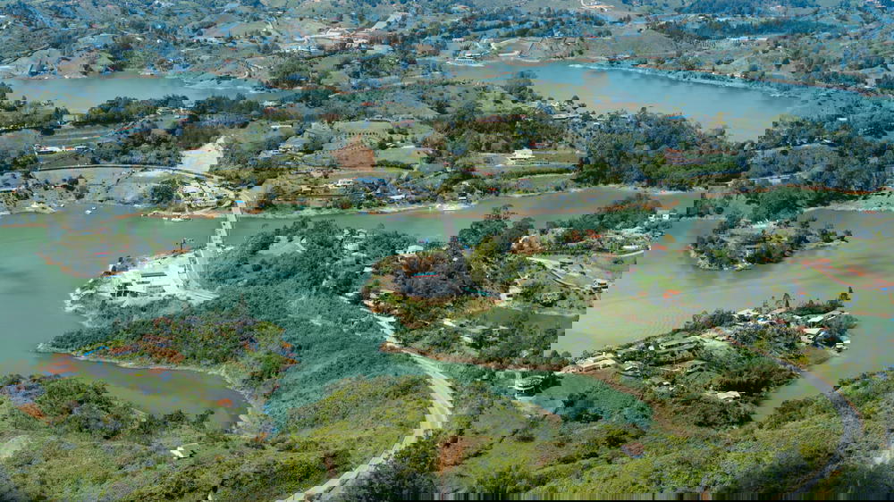 An aerial view of a lake in colombia.