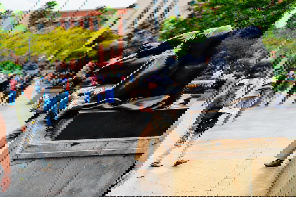 A statue of a horse.