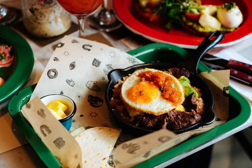 a plate of food on a table with a fork