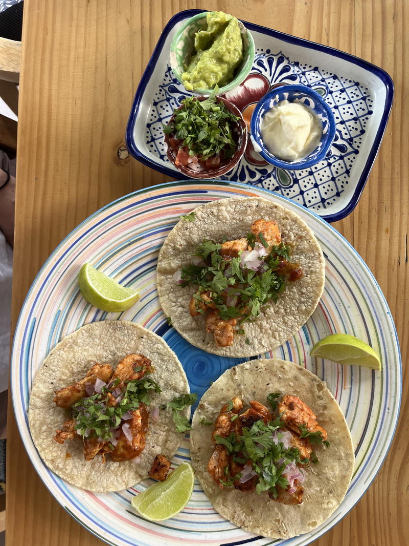 three fish tacos