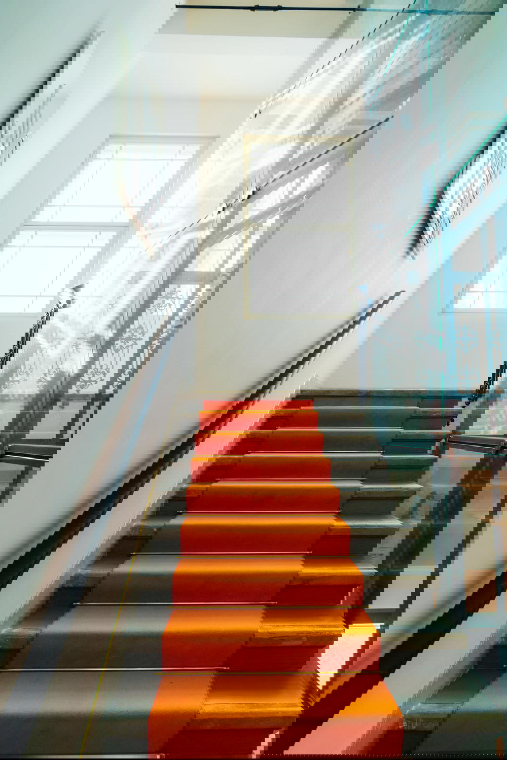 Orange carpeted steps in MeetMe23