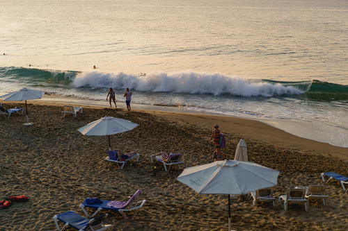 Golden hour at the beach in Playa Alicia in Sosua Dominican Republic