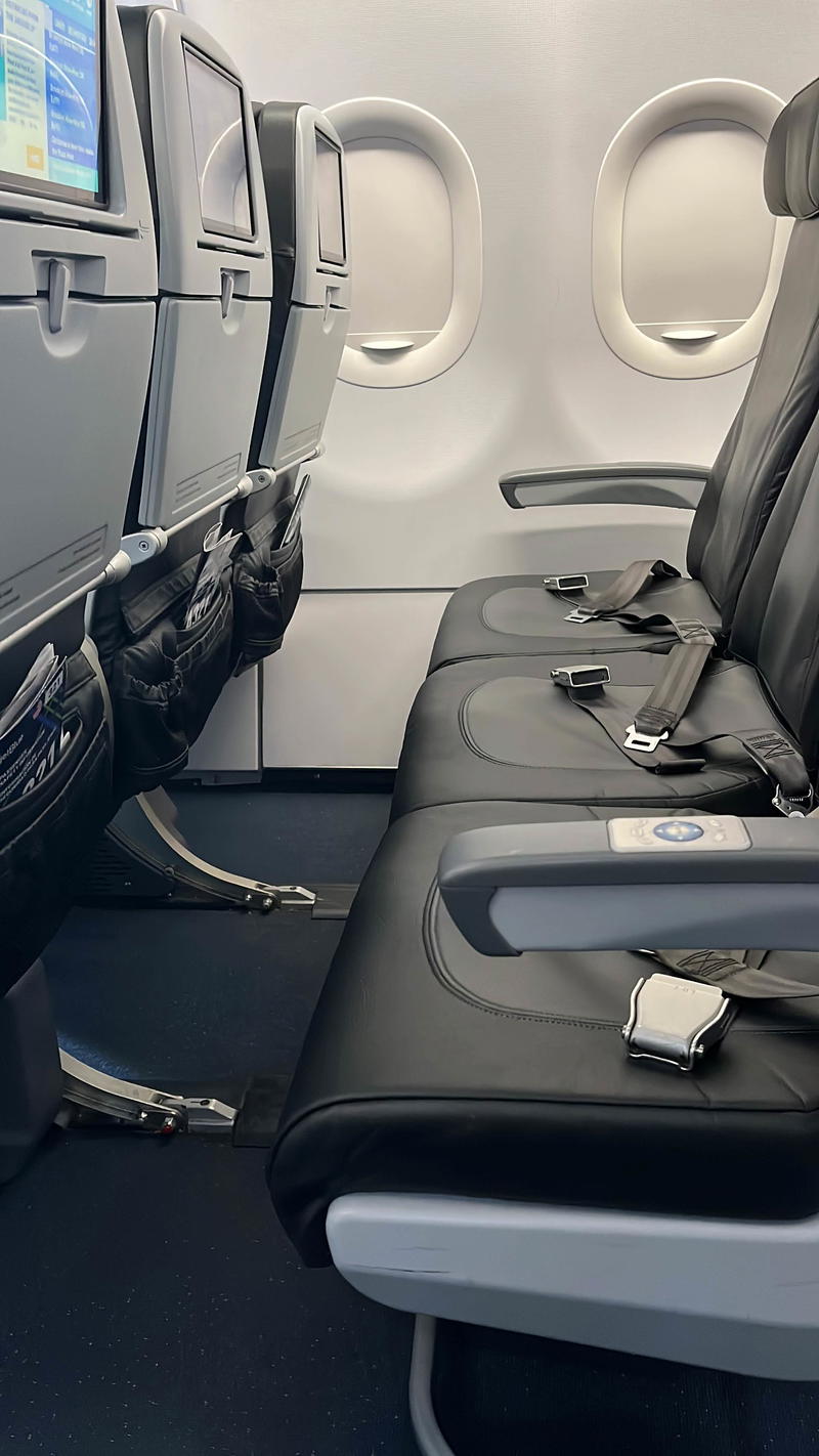 Empty row on an airplane