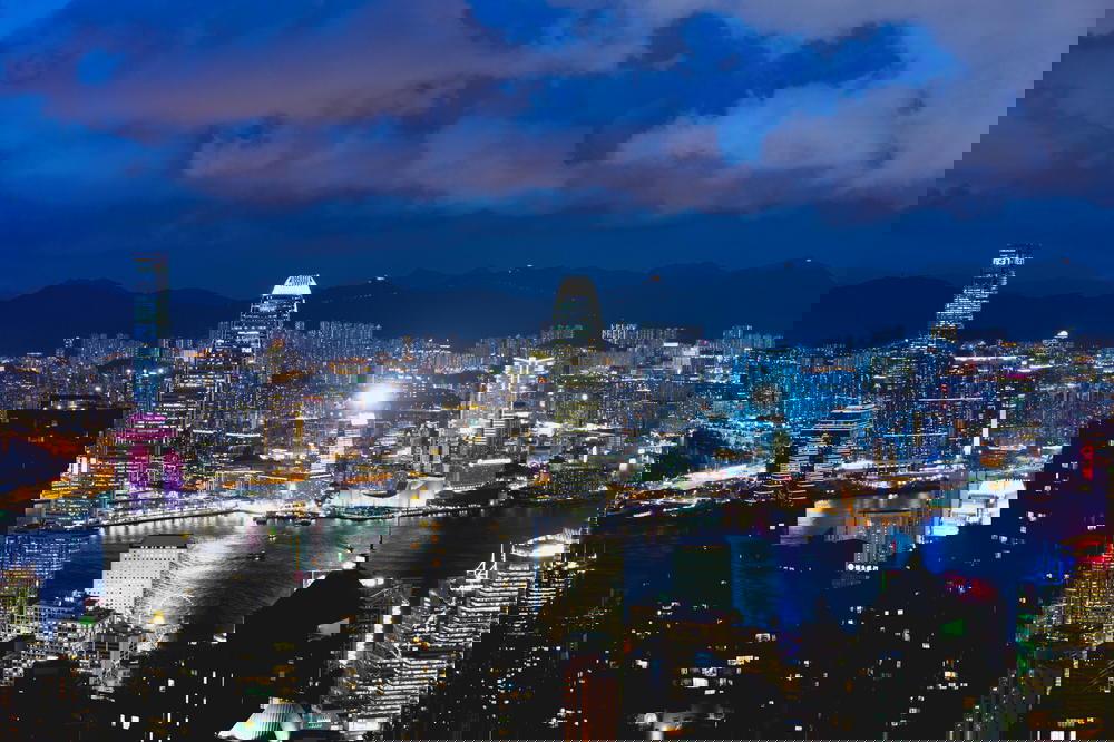 Hong Kong Victoria Peak at night