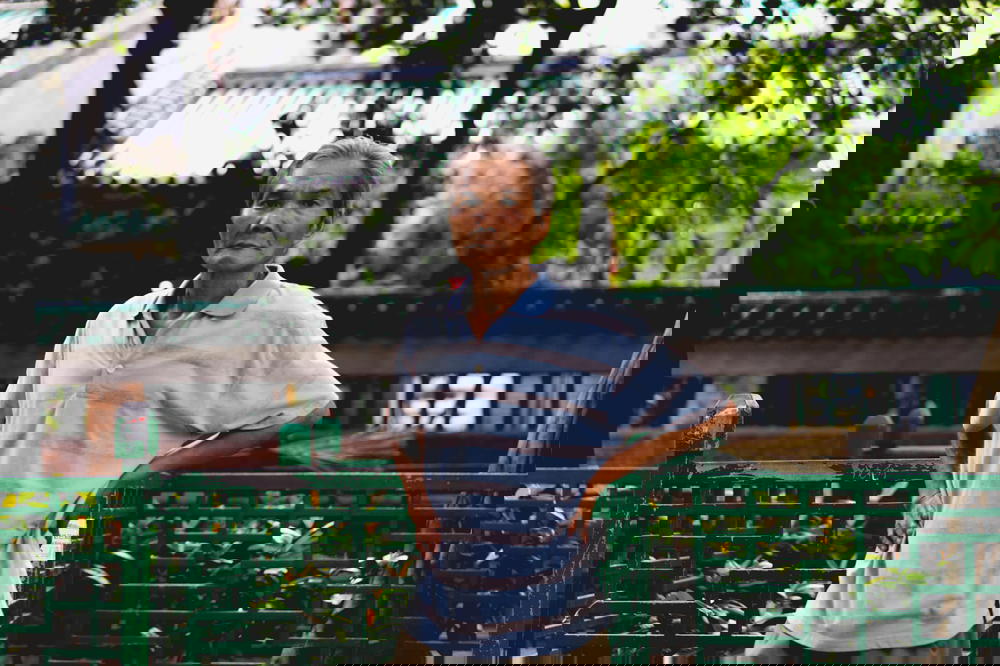 Street portrait of a man in Hong Kong