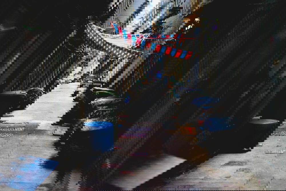 Empty alley in a Hong Kong street