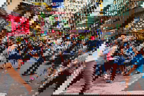 Crowded streets of Hong Kong