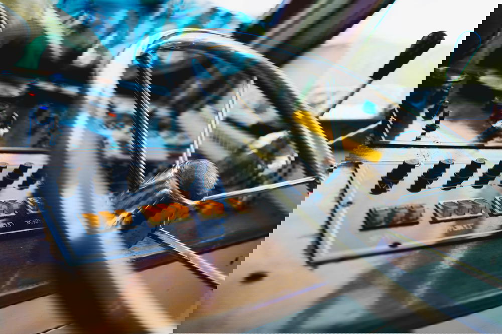 The steering wheel of a Hong Kong junk boat