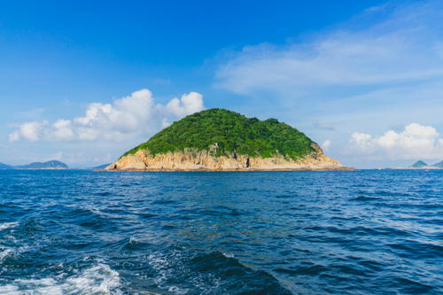 A small Hong Kong island in the middle of the ocean.