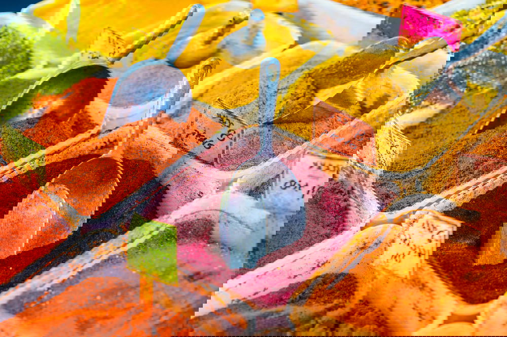 A variety of spices from Israel on a table.