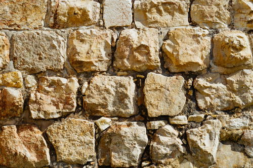 A close up image of a stone wall in Israel.