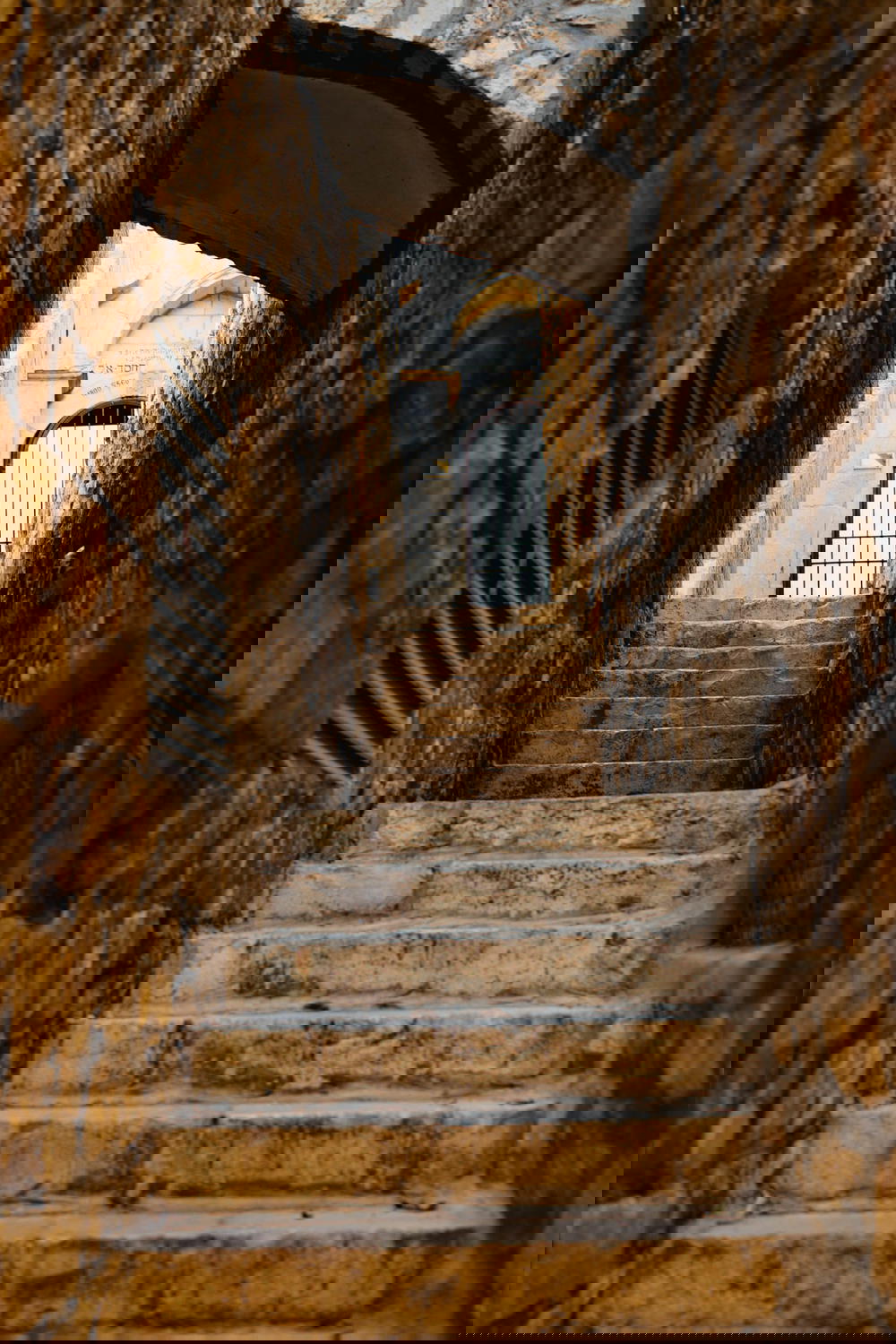 Stone ancient alleyway in jerusalem old city israel