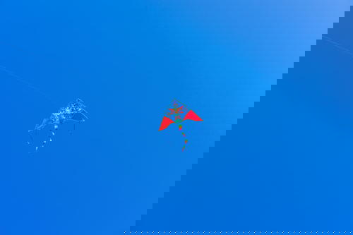 A kite flying in the Israeli sky.