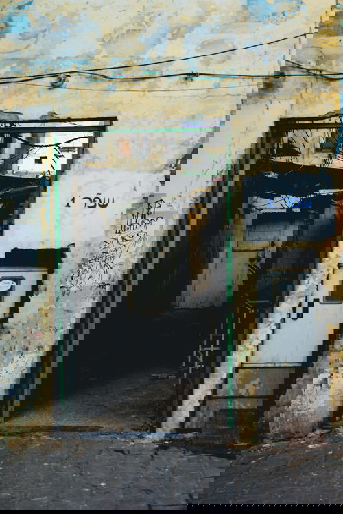 A building in Israel with graffiti on it.