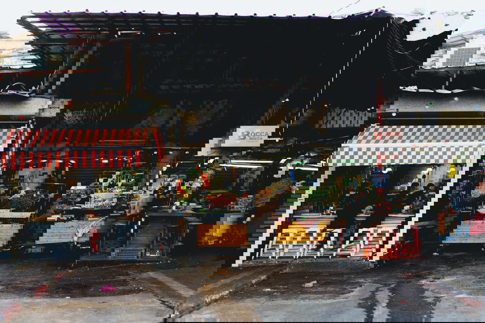 The awning in Israel is red and white.