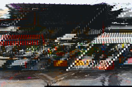 The awning in Israel is red and white.