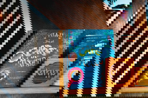 A Mexican coffee table with books on it.