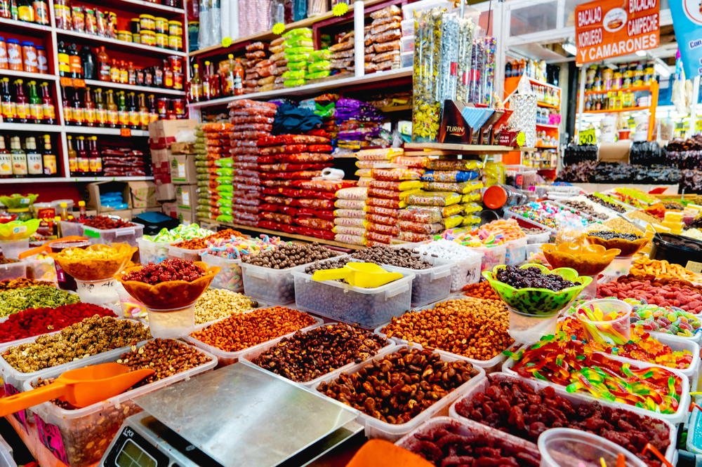 A candy market in Mexico.