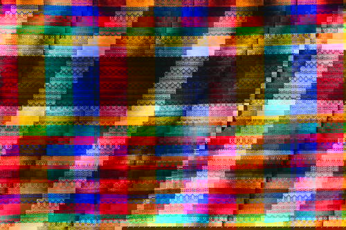 A vibrant Mexican textile with a captivating pattern.