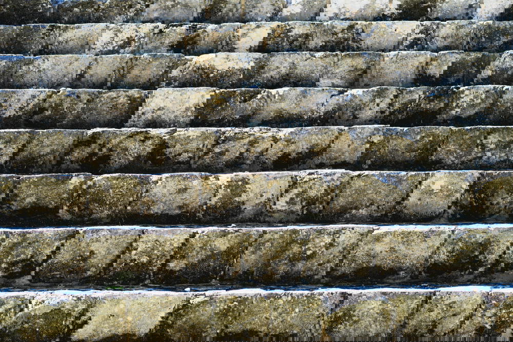 A close up of a set of stone steps in Mexico.