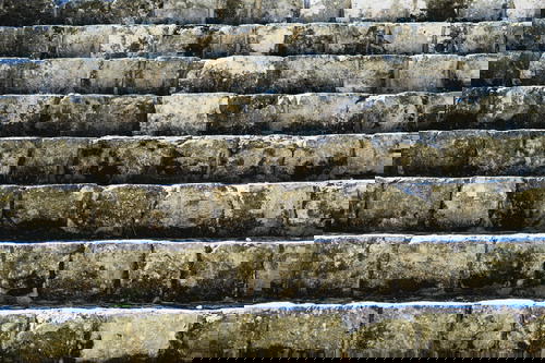 A close up of a set of stone steps in Mexico.