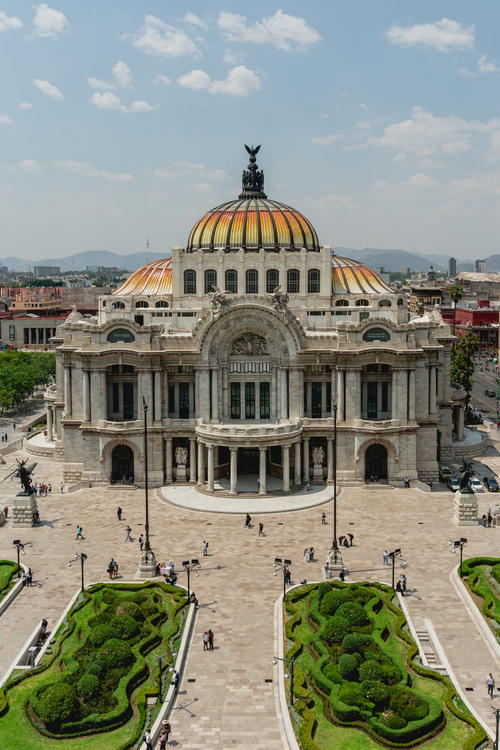 a large building with a clock on top of it