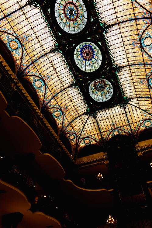 the ceiling is made of glass