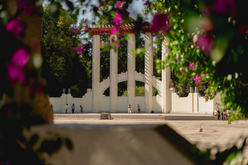 public park in mexico city with a big structure