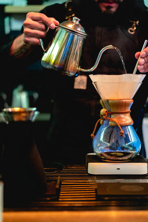 A man preparing coffee in Mexico.