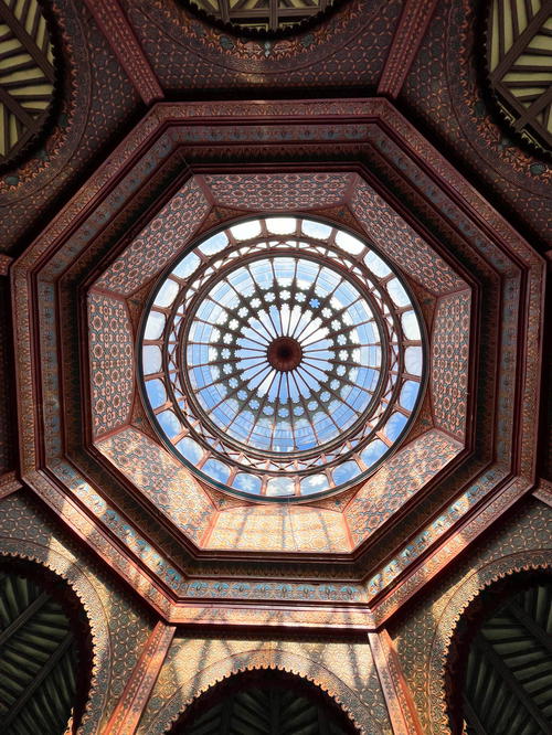 A circular ceiling in a building located in Mexico City, Mexico.