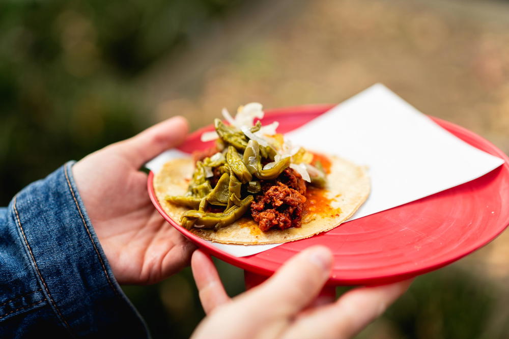 Eating a taco Mexico City food tour with Eat Like a Local CDMX