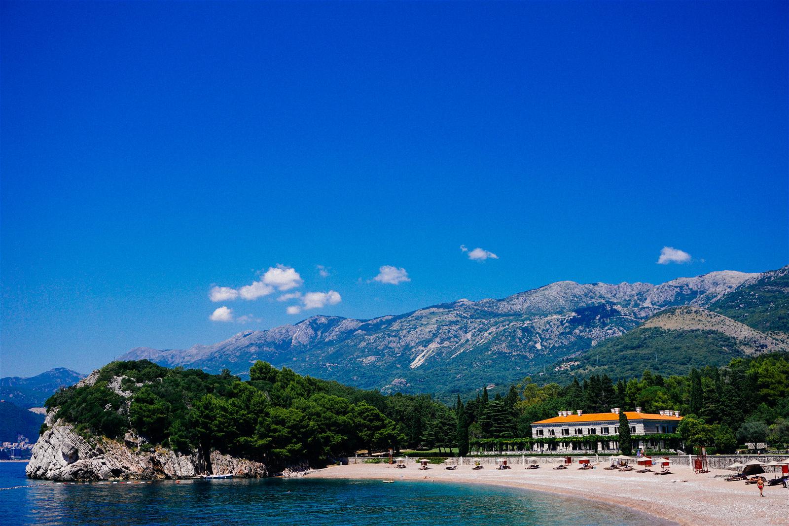 Coastal photos of Budva, a vacation spot in Montenegro