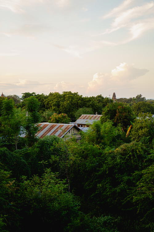 Secret pagodas for view of sunset Bagan Myanmar Burma