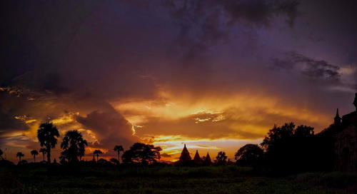 Sunset in Angkor Wat, Cambodia with a touch of Myanmar (Burma) essence.