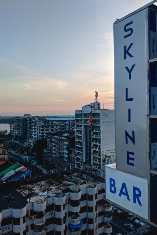 Skyline bar in Bangkok, Thailand with Myanmar (Burma) influence.