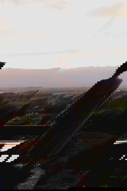 Watching the sunset from up on the hill at Red Mountain winery at Inle Lake Myanmar