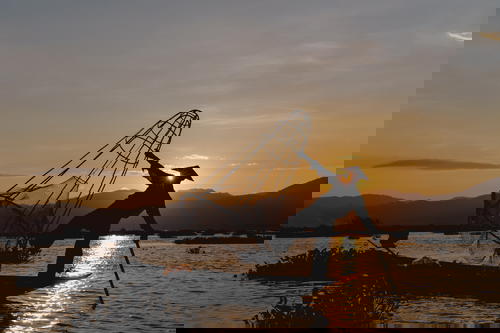 Dancing fishermen at Inle Lake Myanmar