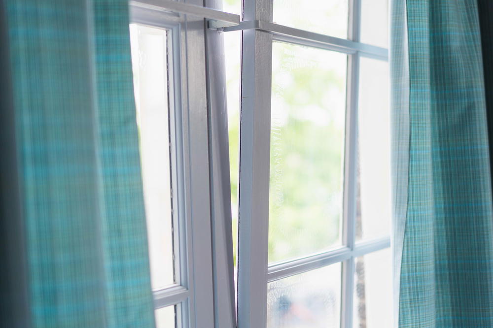 Bright window in a hotel room